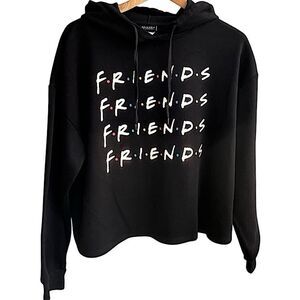 F.R.I.E.N.D.S. Black Cropped Hoodie, Size M